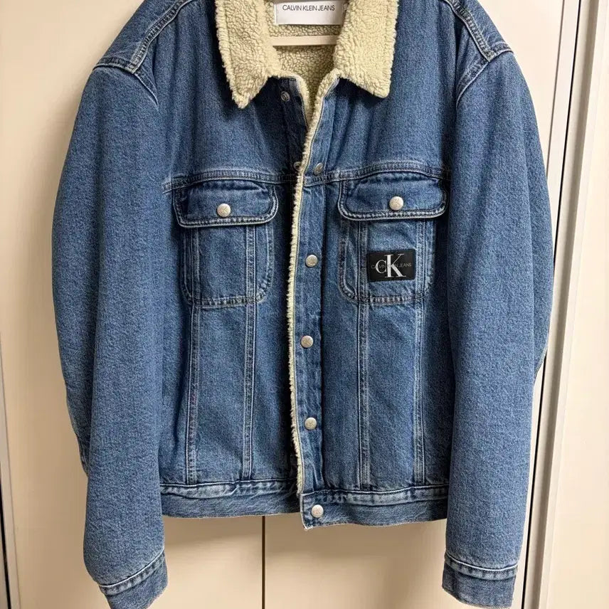 [BUNJANG] Calvin Klein Denim Sherpa Jacket L / 캘빈클라인 데님 쉐르파 자켓 L
