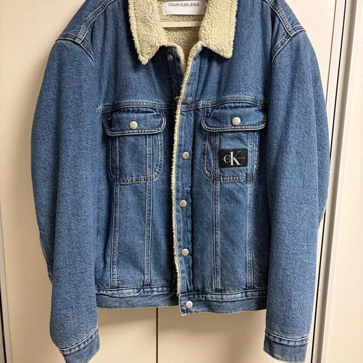 [BUNJANG] Calvin Klein Denim Sherpa Jacket L / 캘빈클라인 데님 쉐르파 자켓 L