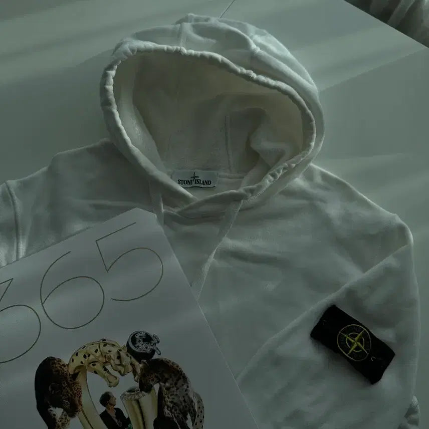 [BUNJANG] Stone Island Hooded Sweatshirt White L / 새상품 스톤아일랜드 후드티 화이트 판매