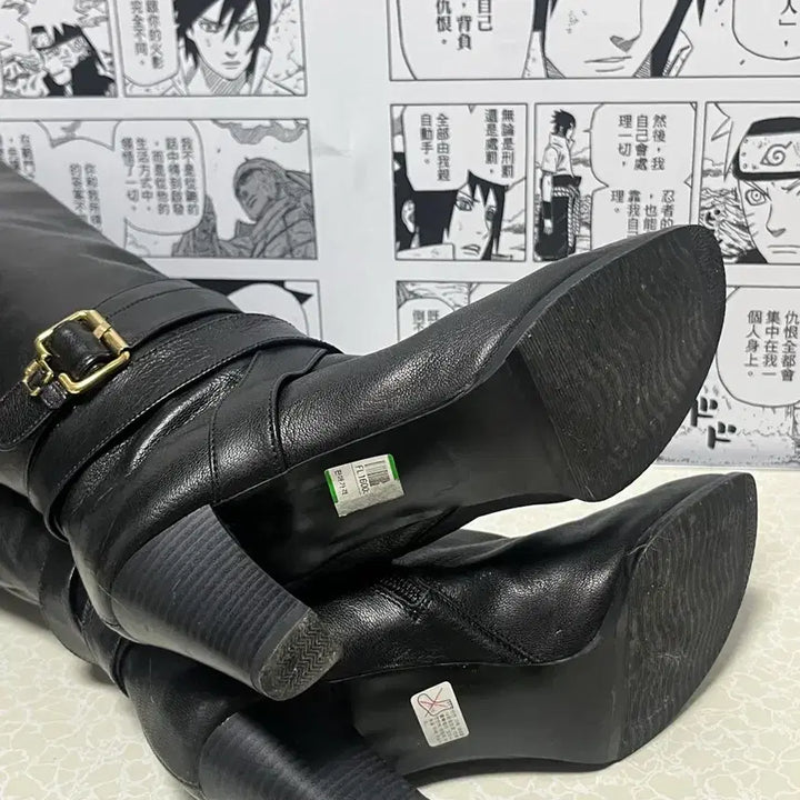 [BUNJANG] Vintage Real Leather Velcro Long Boots / 빈티지 리얼 레더 벨크로 롱 부츠