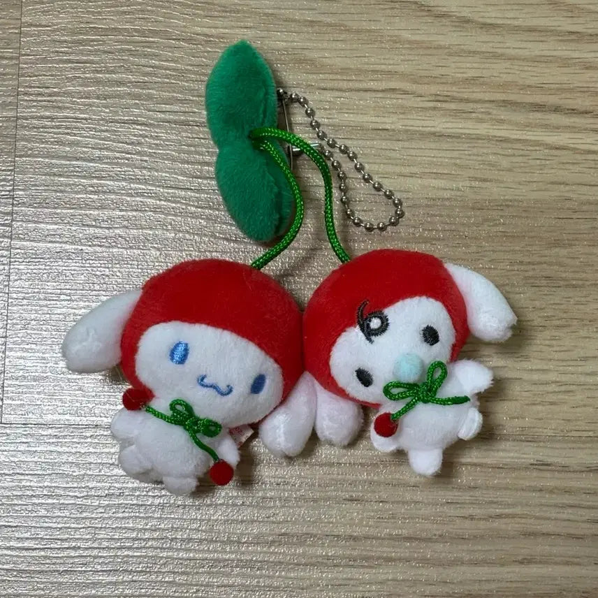 [BUNJANG] Sanrio Cinnamoroll Milk Twin Fruit Cherry Mascot Keyring / 시나모롤 밀크 쌍둥이 과일 체리 인형 마스코트 키링
