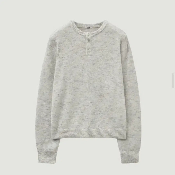 [BUNJANG] ELMOOD Pablo Brushed Mohair Wool Henley Neck Knit (Size 44) / 엘무드-파블로 브러시드 모헤어 울 헨리넥 니트 (44)