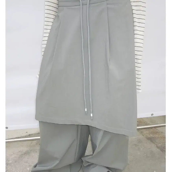 [BUNJANG] Layered Wide Skirt Pants / 레이어드 스타일 와이드 스커트 팬츠 새제품