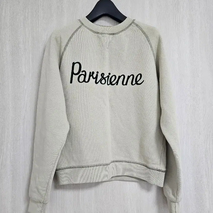 [BUNJANG] Maison Kitsune Parisienne Mint Beige Cotton Sweatshirt / 메종키츠네 정품 파리지앵 맨투맨 (XS/민트베이지)-정품/상태최상