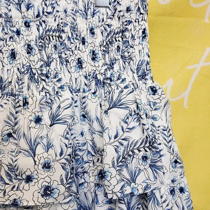 [BUNJANG] Satin Floral Tiered Mini Skirt / SATIN  플라워 캉캉 미니 밴딩스커트 22년상품 27