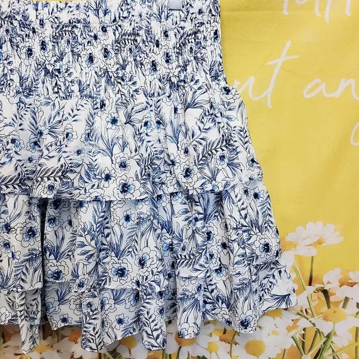 [BUNJANG] Satin Floral Tiered Mini Skirt / SATIN  플라워 캉캉 미니 밴딩스커트 22년상품 27