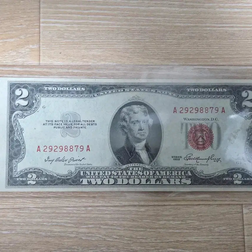 [BUNJANG] 2 Dollar AA First Edition Printing Error Banknote / 행운의 2달러 AA초판 인쇄불량 에러 사용제