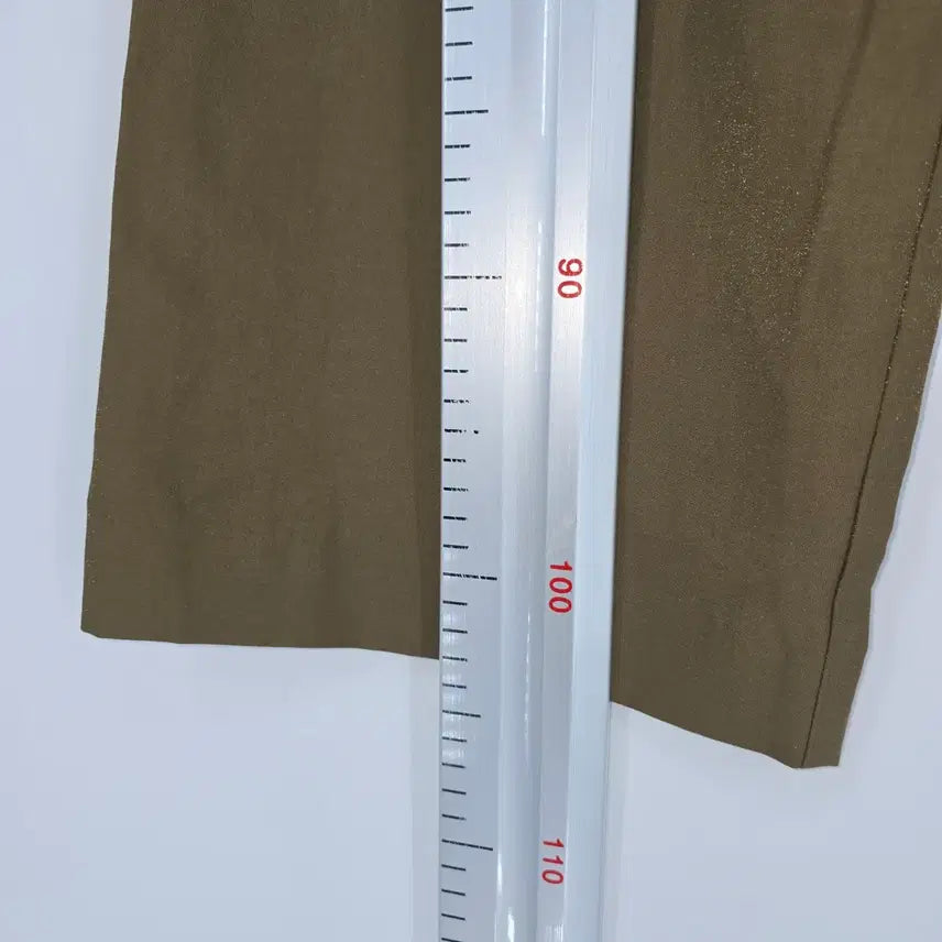 [BUNJANG] Unworn Wide Leg Trousers with Belt - Khaki 55 / 미착용 벨트 와이드 팬츠 펄광택 카키색 55
