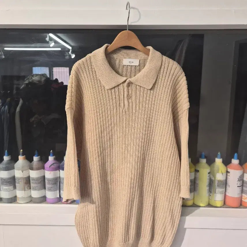 [BUNJANG] ailla Knit Short Sleeve Shirt / FREE) ailla 카라 니트 반팔 팝니다