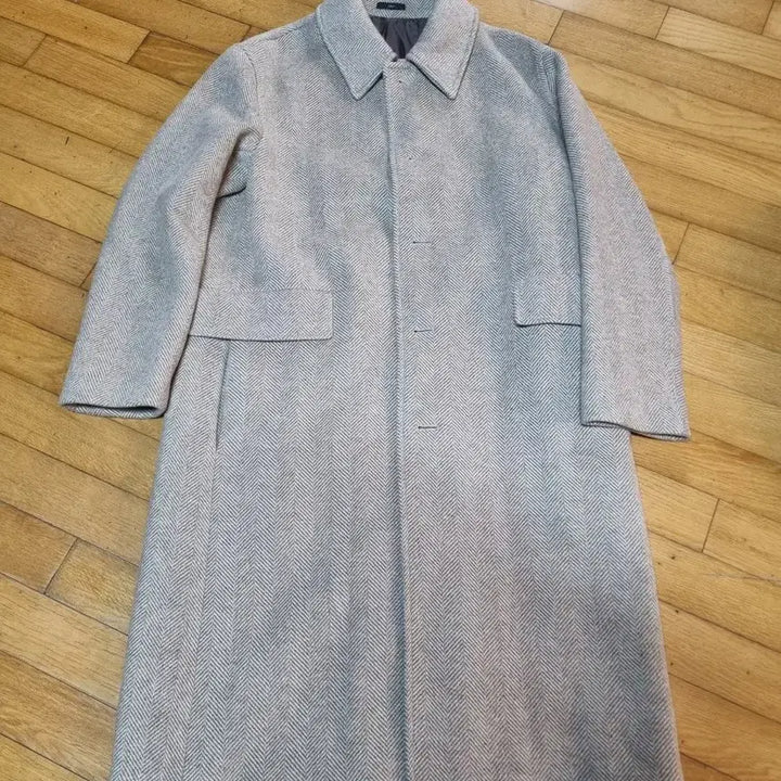 [BUNJANG] 앤드지 헤링본 오버핏 발마칸 코트 베이지 105 / 앤드지 헤링본 오버핏 발마칸 코트 베이지 105