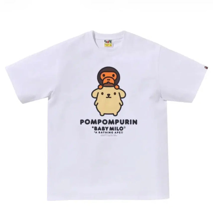 [SOLD OUT] 베이프 베이비 마일로 x 폼폼푸린 티셔츠 화이트 [XL]