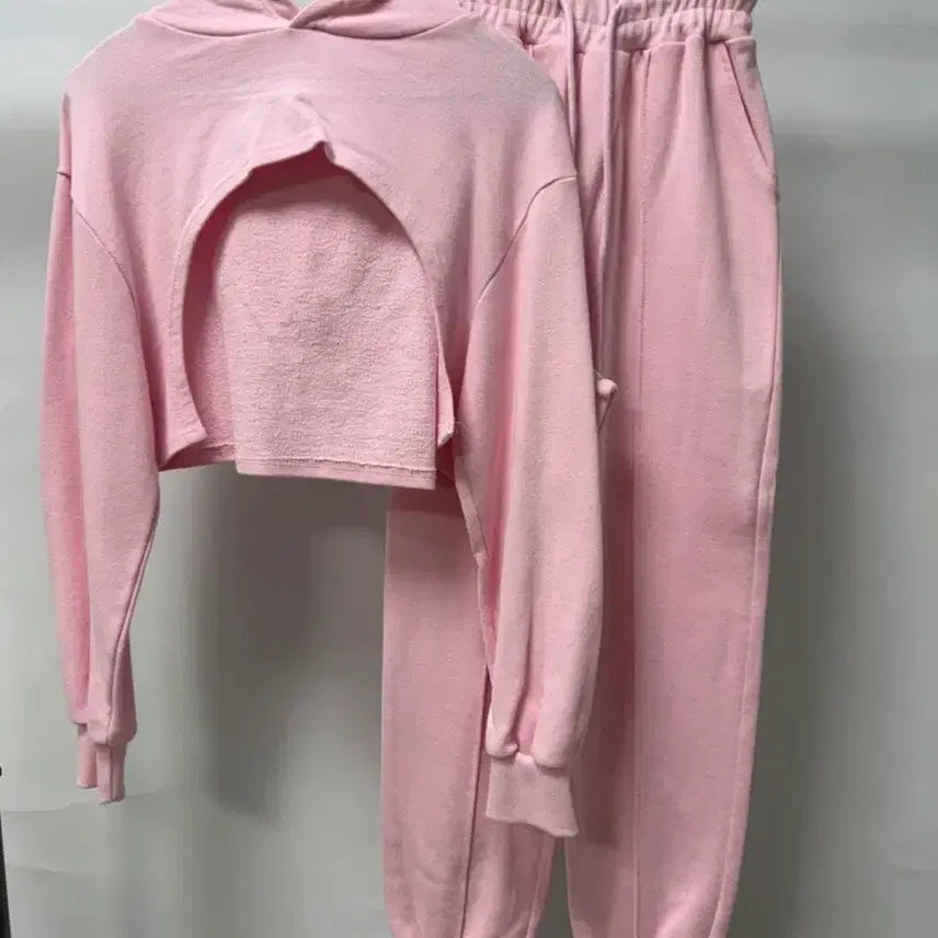 [BUNJANG] Unbranded Cutout Hooded Jogger Training Set (S) / 컷아웃 후드 조거 트레이닝 세트 (S)
