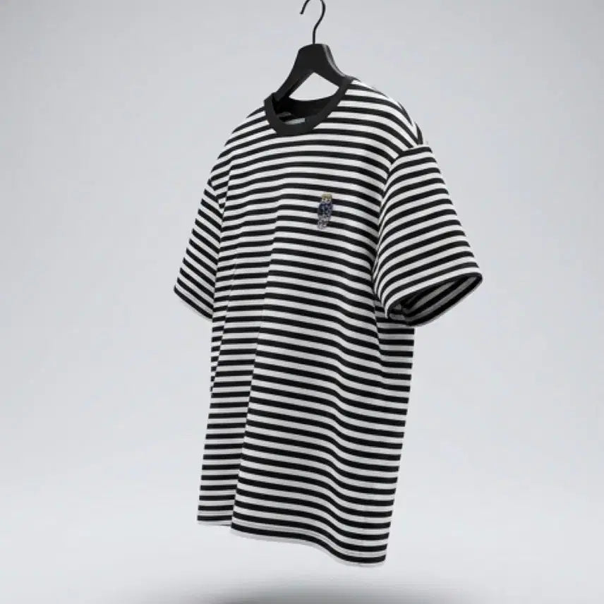 [BUNJANG] Yale Logo Striped Short-Sleeve T-Shirt / 남성XL / 예일 로고 단가라 반팔티셔츠BK 11-16