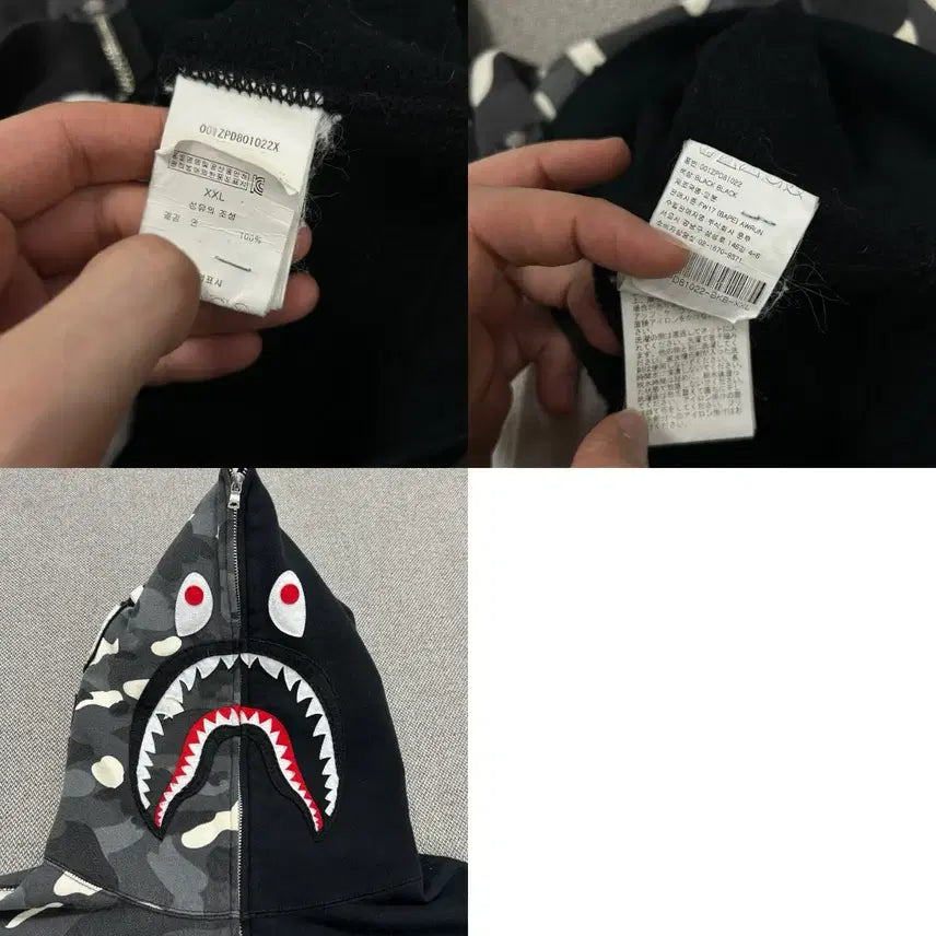 [BUNJANG] BAPE Asura Camo Shark Hoodie (2XL) / (한글택)베이프 반반 아수라 카모 샤크 후드집업(2XL)