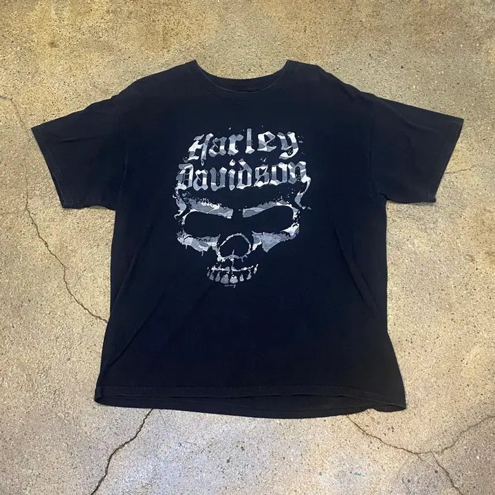 [BUNJANG] Harley Davidson Skull Logo Vintage T-shirt / 미국 빈티지 할리데이비슨 해골 스컬 로고 반팔티