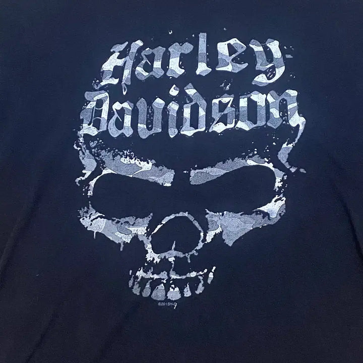 [BUNJANG] Harley Davidson Skull Logo Vintage T-shirt / 미국 빈티지 할리데이비슨 해골 스컬 로고 반팔티