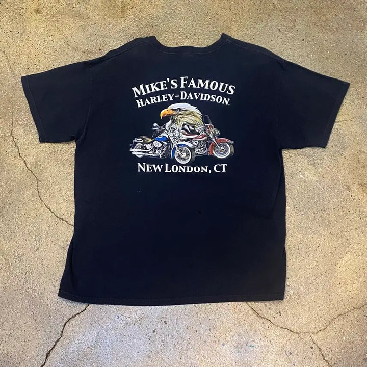 [BUNJANG] Harley Davidson Skull Logo Vintage T-shirt / 미국 빈티지 할리데이비슨 해골 스컬 로고 반팔티
