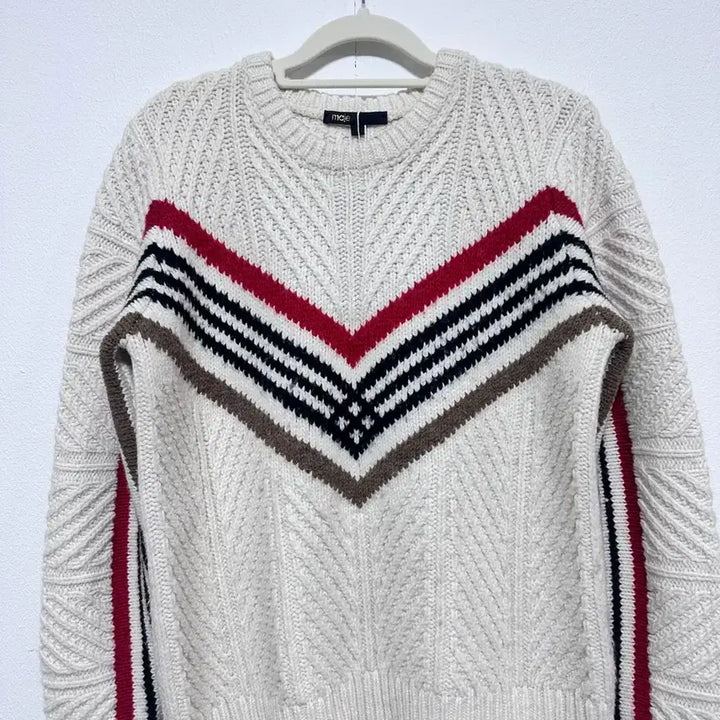 [BUNJANG] Maje Striped Point Knit / maje 마쥬 스트라이프 포인트 니트