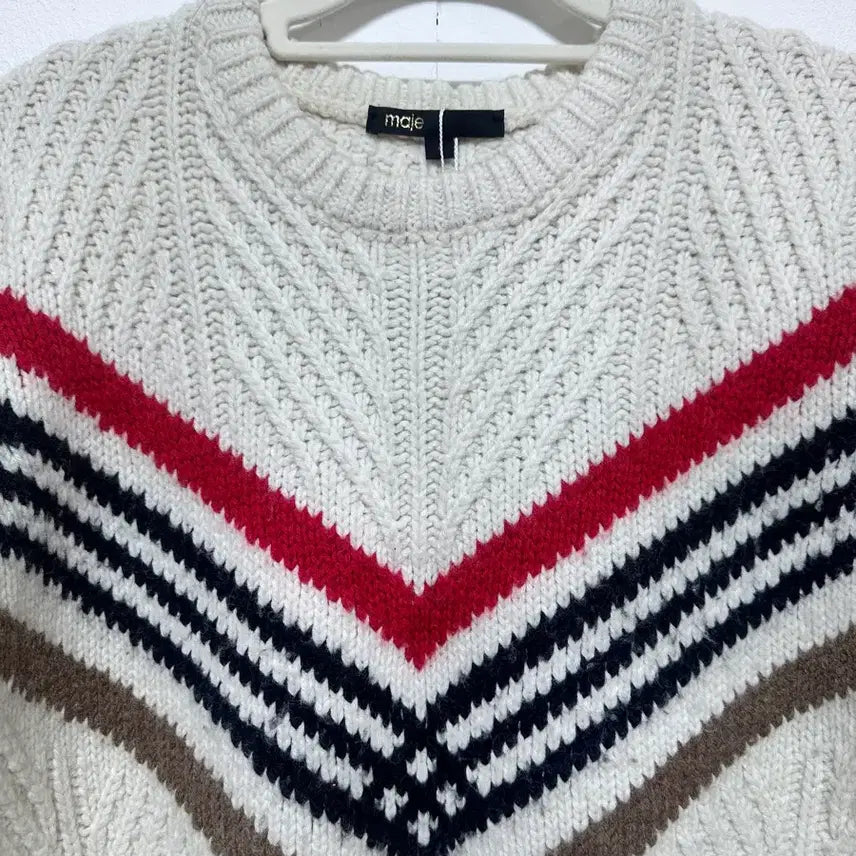 [BUNJANG] Maje Striped Point Knit / maje 마쥬 스트라이프 포인트 니트