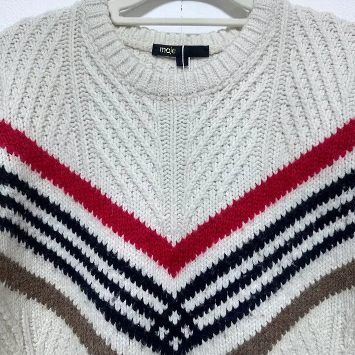 [BUNJANG] Maje Striped Point Knit / maje 마쥬 스트라이프 포인트 니트