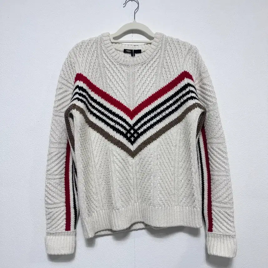 [BUNJANG] Maje Striped Point Knit / maje 마쥬 스트라이프 포인트 니트