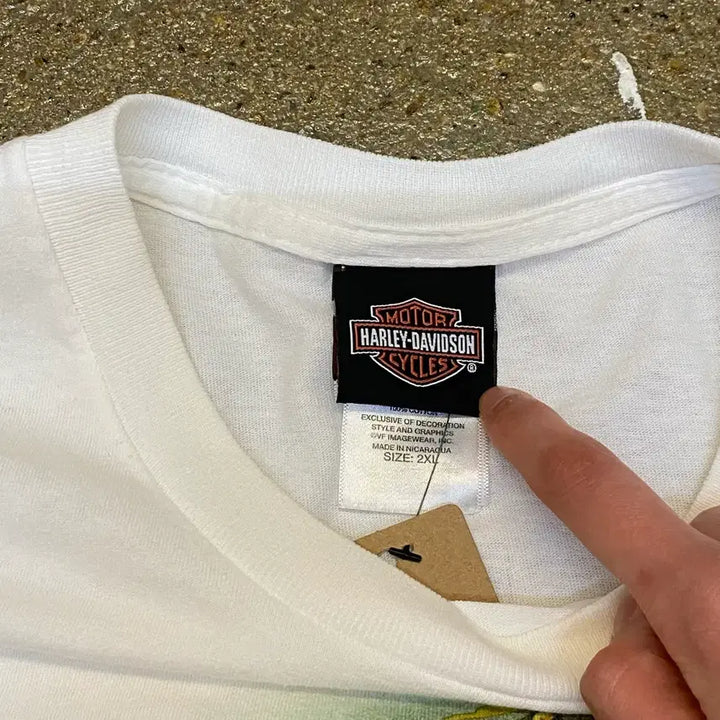 [BUNJANG] Harley Davidson Paris Printed Vintage T-shirt / 미국 빈티지 할리데이비슨 파리 프린팅 레어 반팔티 흰티셔츠