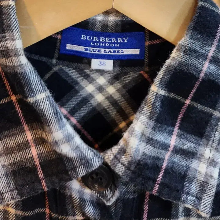 [BUNJANG] Burberry Blue Label Flannel Check Collar Short Sleeve Dress / BURBERRY 버버리 블루라벨 플라넬 체크카라 반팔 원피스