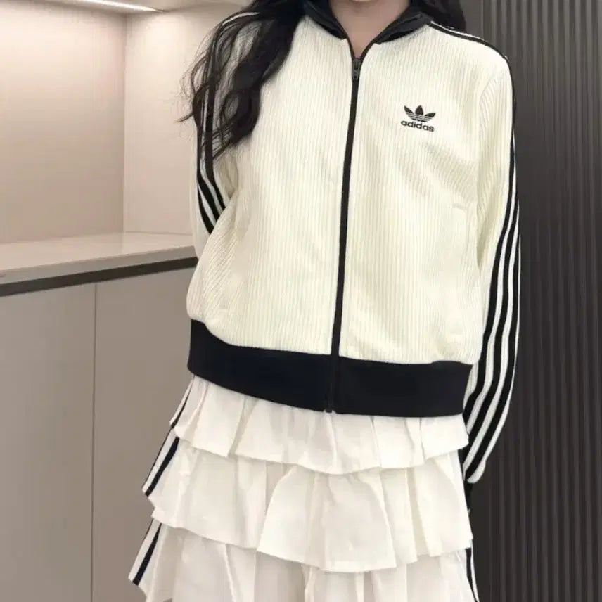 [BUNJANG] Adidas Waffle Jersey Crop Top / 아디다스 와플 져지 크롭