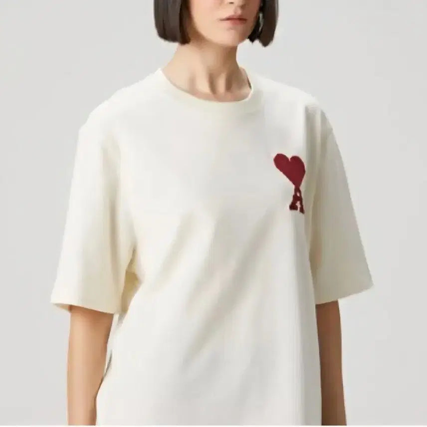 [BUNJANG] NA42 Ami De Coeur Big Logo T-shirt / <한정수량>아미 드 꾀흐  빅로고 반팔티 (베이지 / 아이보리)