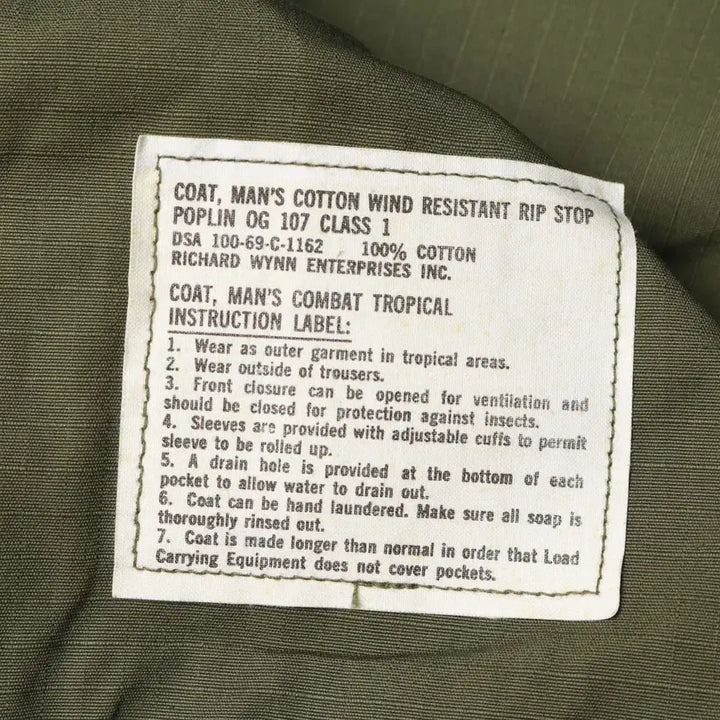 [BUNJANG] US Army Original 4th Generation Jungle Fatigue Jacket / [S/R] 60&