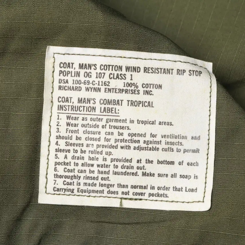 [BUNJANG] US Army Original 4th Generation Jungle Fatigue Jacket / [S/R] 60&