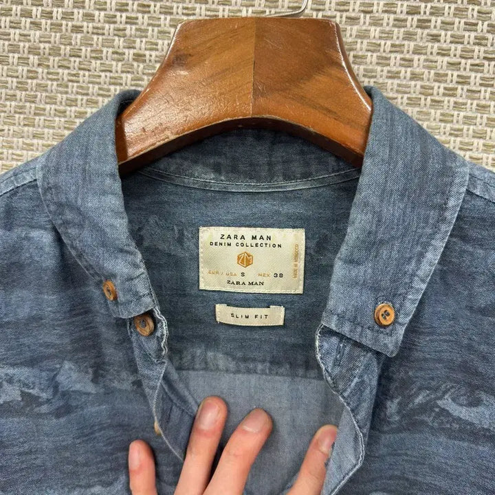 [BUNJANG] ZARA Slim Fit Long Sleeve Shirt / 자라 ZARA 슬림핏 긴팔 셔츠 S A09372