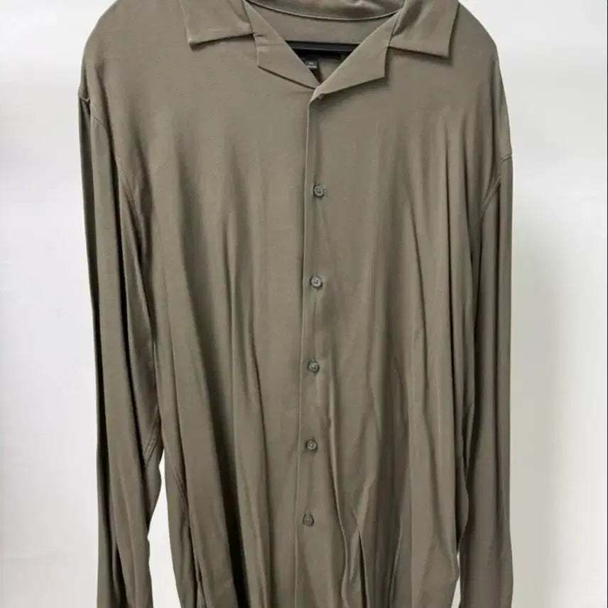 [BUNJANG] Spao For Men Modern Open Collar Shirt (XL, Khaki) / 스파오 포맨 모던 오픈 카라 셔츠 (XL/카키)