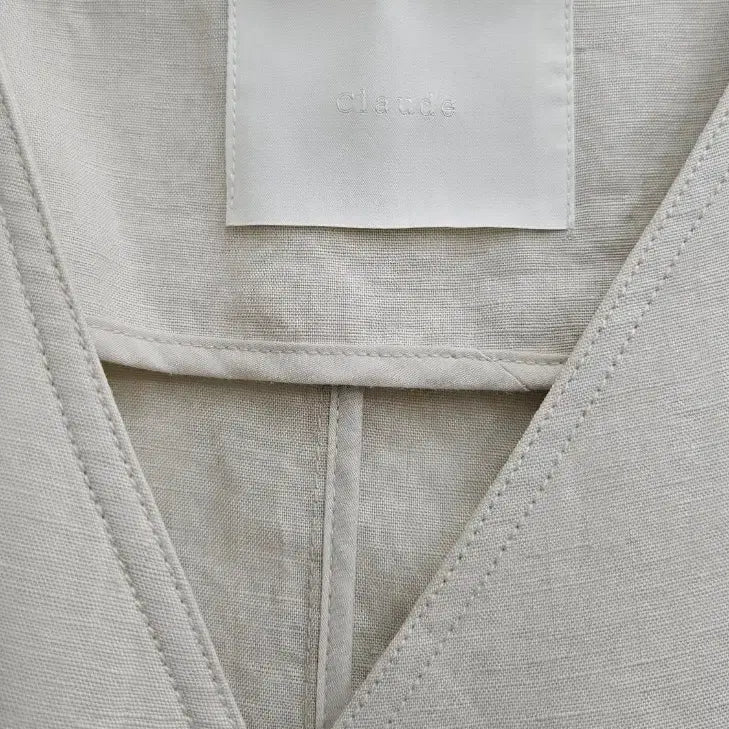 [BUNJANG] CIaude Ivory Linen V-neck Jacket / A4272  아이보리 린넨 브이넥 자켓(CIaude)