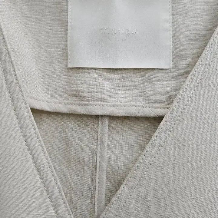 [BUNJANG] CIaude Ivory Linen V-neck Jacket / A4272  아이보리 린넨 브이넥 자켓(CIaude)