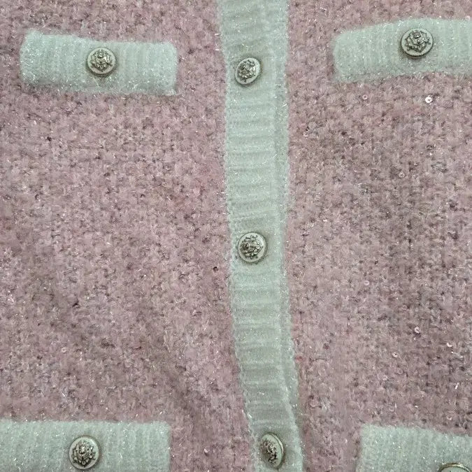 [BUNJANG] Maje Lurex Cardigan (Pink) - Size 1 / 마쥬 루렉스 가디건 핑크 1사이즈