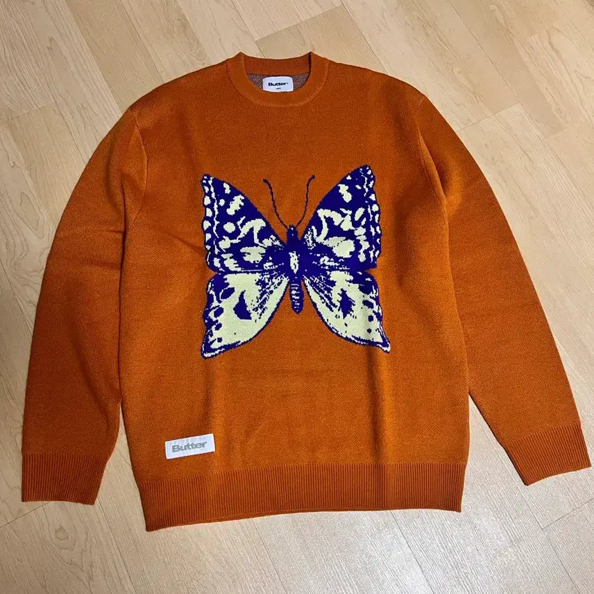 [BUNJANG] Butter Goods Orange L Butterfly Knit / L Butter 팝 나비 니트