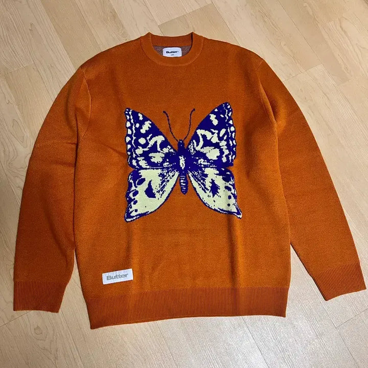 [BUNJANG] Butter Goods Orange L Butterfly Knit / L Butter 팝 나비 니트