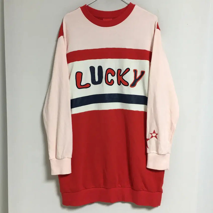 [BUNJANG] Lucky Chouette Lettering Sweatshirt Dress / 럭키슈에뜨 맨투맨 레터링 원피스 36