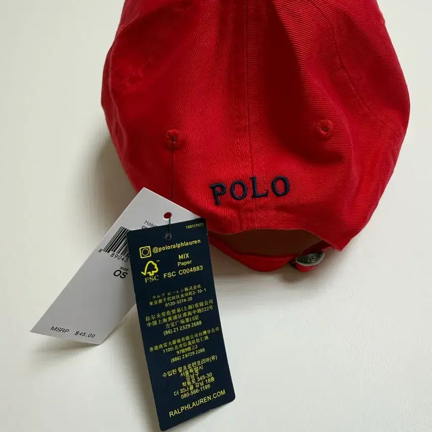 [BUNJANG] Polo Ralph Lauren Cotton Twill Baseball Cap Red / 폴로 랄프로렌 볼캡 모자 (레드)(새상품)