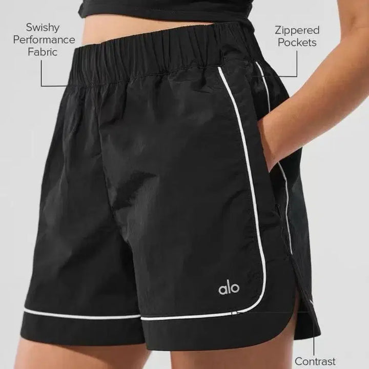 [BUNJANG] Black Training Shorts Set with White Line / 주말 할인)블랙 트레이닝 반바지 셋업