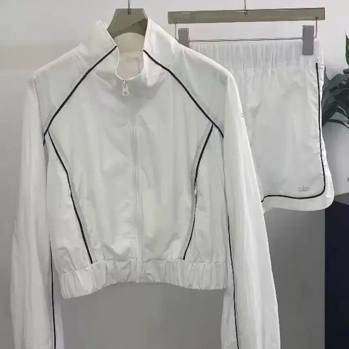 [BUNJANG] Black Training Shorts Set with White Line / 주말 할인)블랙 트레이닝 반바지 셋업
