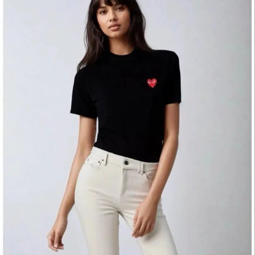 [BUNJANG] Comme des Garcons Play Short Sleeve T-shirt / 꼼데가르송 플레이 반팔 티셔츠 블랙/화이트