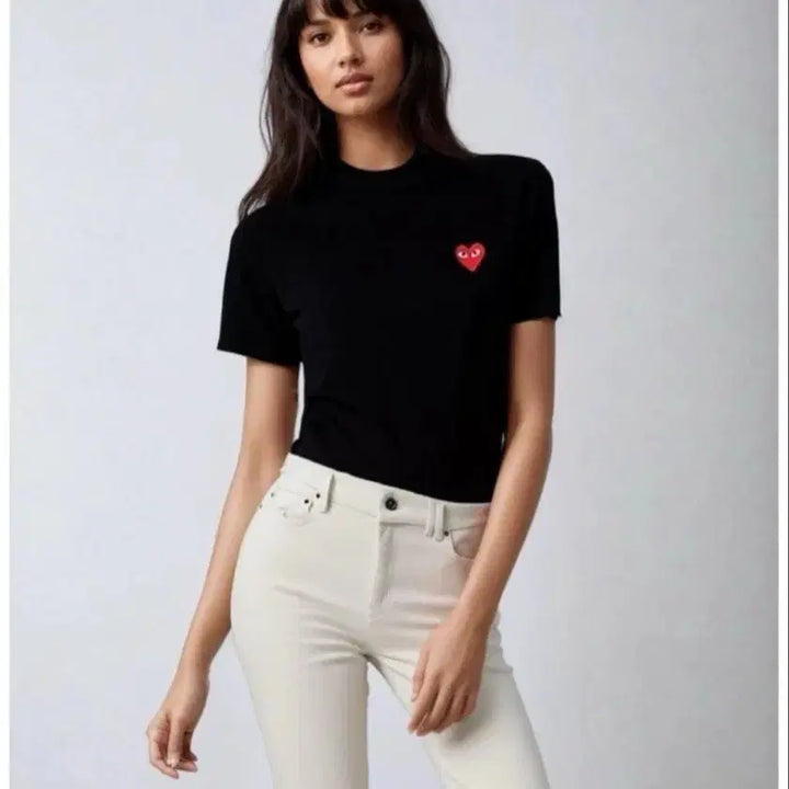[BUNJANG] Comme des Garcons Play Short Sleeve T-shirt / 꼼데가르송 플레이 반팔 티셔츠 블랙/화이트
