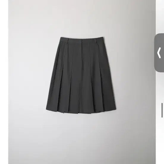 [BUNJANG] Reba Wide Pleat Midi Skirt - Charcoal / 르바 Wide Pleat Midi Skirt - Charcoal