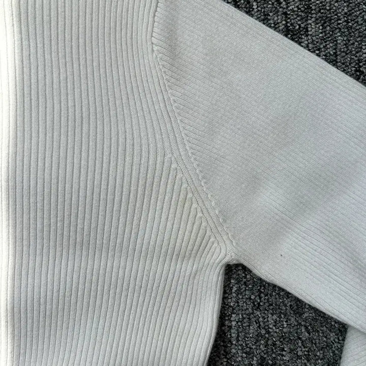 [BUNJANG] Polo Jeans American Flag Neck Logo Crop Half-Zip Knit / 폴로 진스 성조기 넥 로고 크롭 하프집업 니트