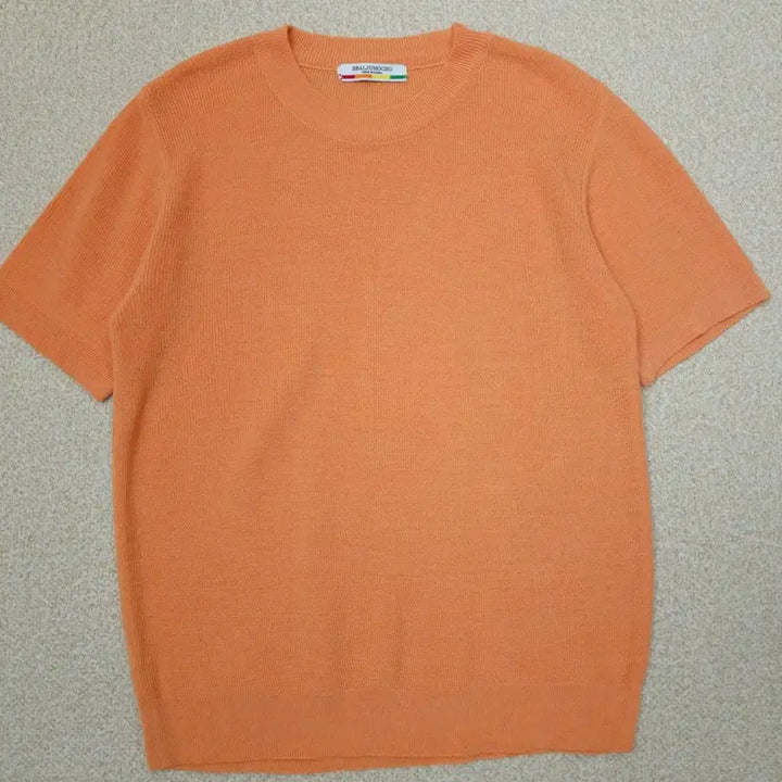 [BUNJANG] Orange Short-Sleeve Knit Top / (F)빨주노초 여성 반팔 니트 오렌지 L2W2936