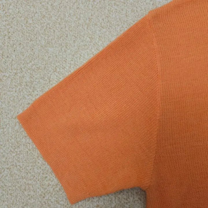 [BUNJANG] Orange Short-Sleeve Knit Top / (F)빨주노초 여성 반팔 니트 오렌지 L2W2936