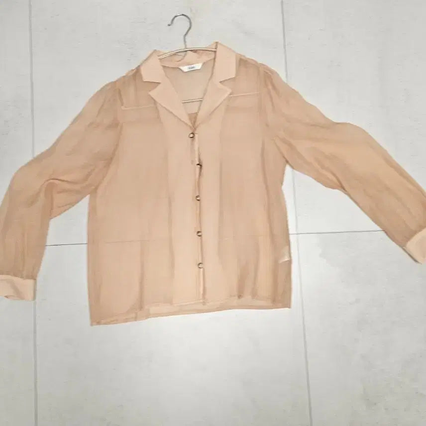 [BUNJANG] Clatt Peach See-through Blouse / 클렛 피치 시스루 블라우스 정가 8.4만원