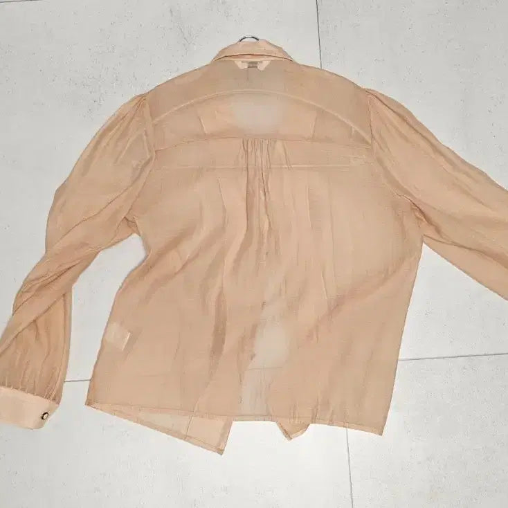 [BUNJANG] Clatt Peach See-through Blouse / 클렛 피치 시스루 블라우스 정가 8.4만원